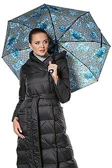 GUCCI зонт женский 12001 чёрный и голубой