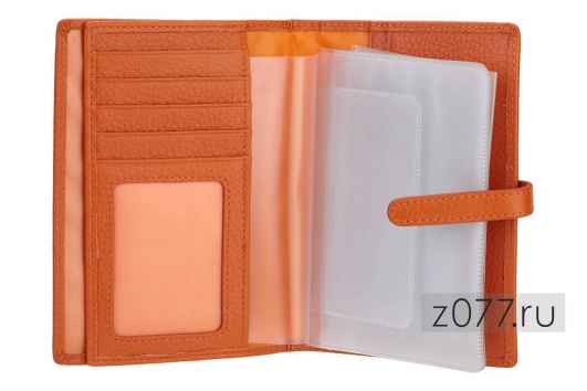 HERMES обложка для паспорта+авто 540 оранжевый