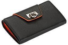 Salvatore Ferragamo женский кошелек 1006 черный + оранжевый Salvatore Ferragamo женский кошелек 1006 черный + оранжевый
