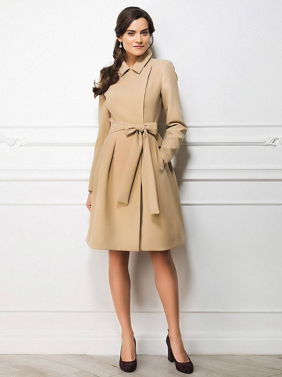 Женское драповое пальто с лампасами Флирт 583