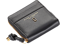 Женский кошелек Marc Jacobs кожаный на молнии черный