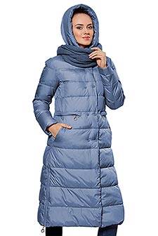 Женское пальто Dibu 677 голубое