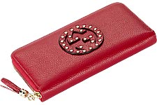 GUCCI кошелек женский на молнии малиновый GUCCI кошелек женский на молнии малиновый