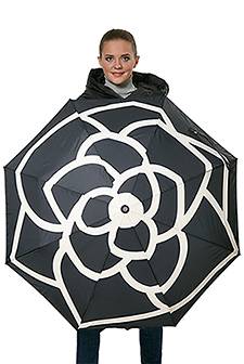 Зонт женский белый с чёрным