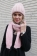 Комплект шапка вязанная и шарф розовый
