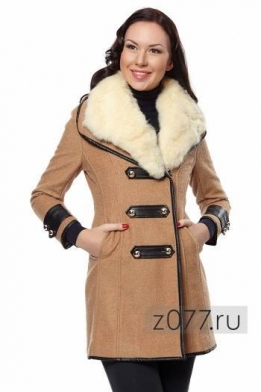 Пальто женское с натуральным мехом