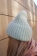 Мятная женская шапка ангора с отворотом