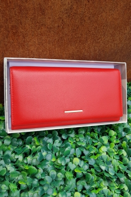 Красный кошелек с монетницей