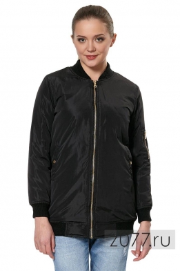 Женская куртка весенняя бомбер AQRXA 1717 черная