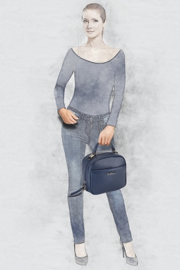 Tony bellucci женская сумка баулет, темно-синяя