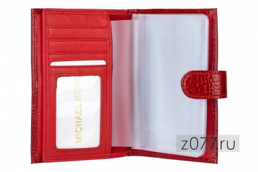 Michael Kors органайзер для паспорта и автодокументов 3313 красный лакированный